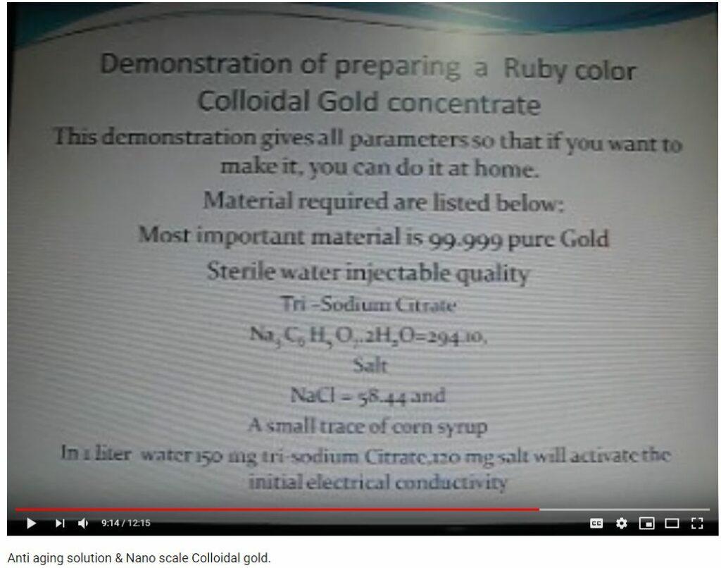 History and Background and Production of Nano Colloidal Gold