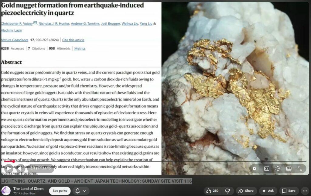 LIGHTNING, QUARTZ, AND GOLD - ANCIENT JAPAN TECHNOLOGY: SUNDAY SITE VISIT 116